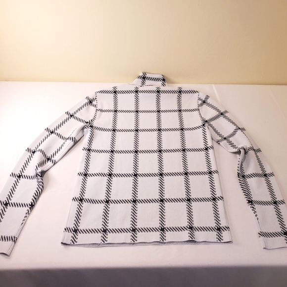 NWT$750 Stella McCartney White Black Plaid Compact Turtleneck Top Sweater - Picture 13 of 14